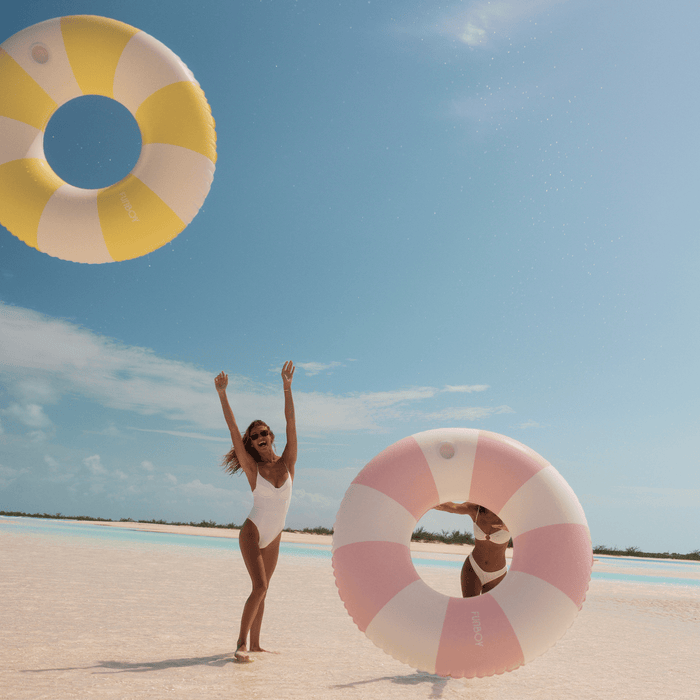 FUNBOY - Yellow Vintage Stripe Tube Float