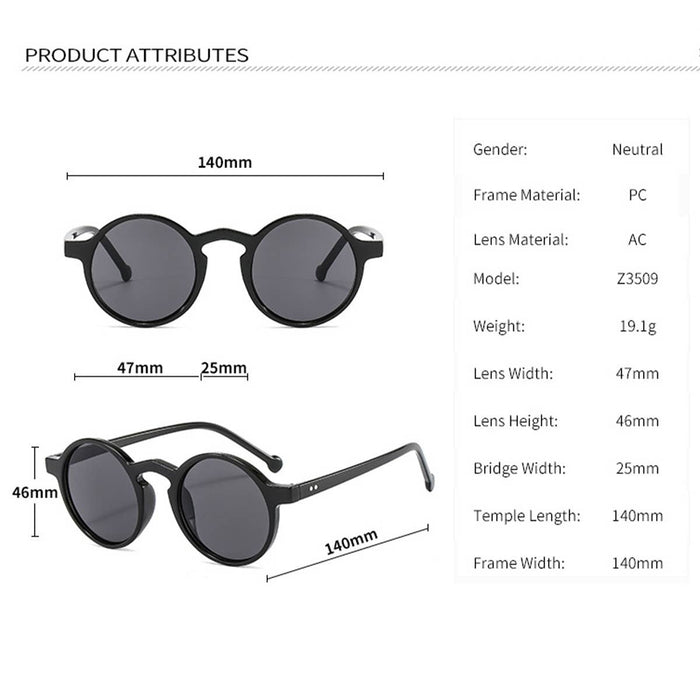 ACCITY - ROUND FRAME TINTED LENS FASHION GLASSES UNISEX_CWASG0286