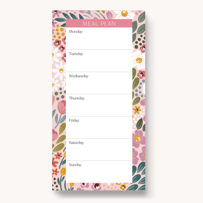 Elyse Breanne Design - Floral Magnetic Meal Plan Notepad