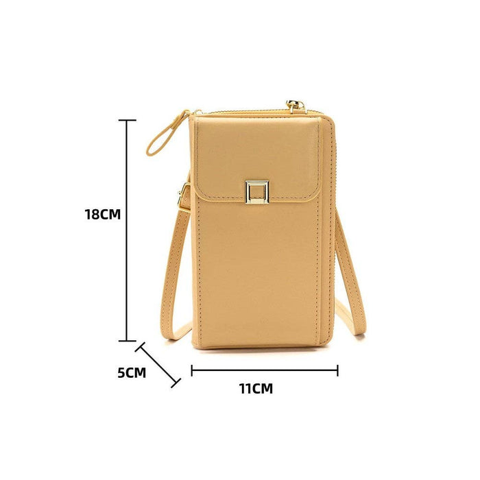 ShieldChic - Solid Color PU Leather Multifunctional Purse Mobile Phone One Shoulder Crossbody Bag