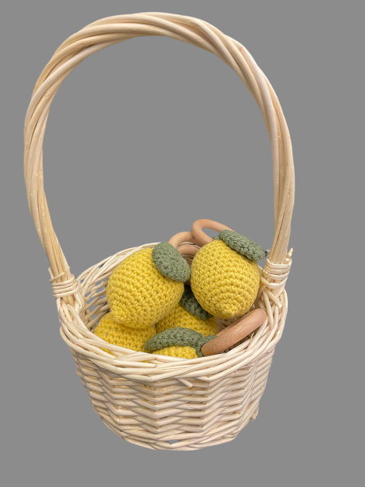 Posh Peanut Knit Rattle Lemon