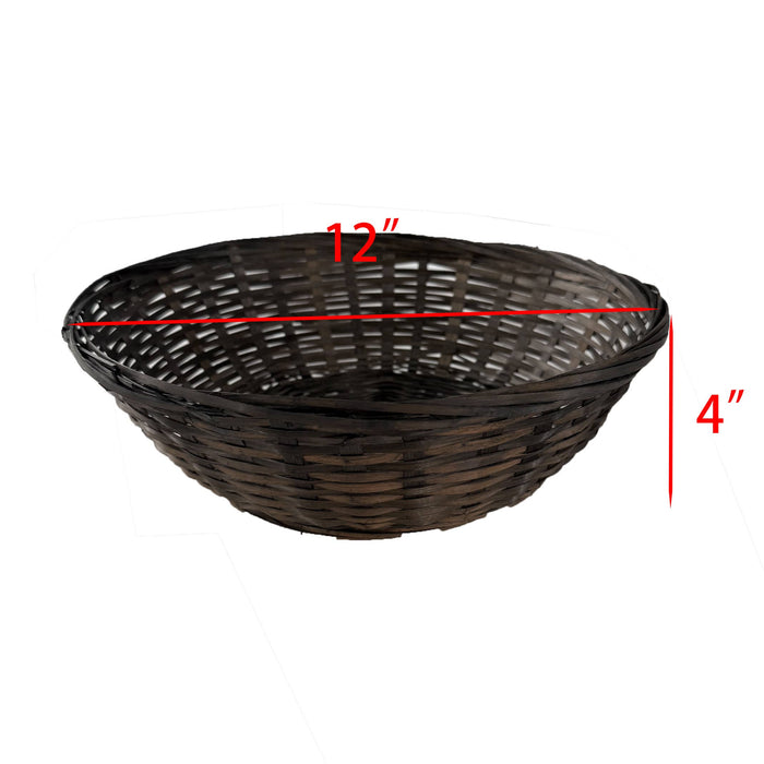 Bospak - 12“ handmade natural bamboo bowl with a dark finish