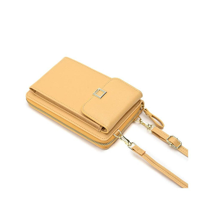 ShieldChic - Solid Color PU Leather Multifunctional Purse Mobile Phone One Shoulder Crossbody Bag
