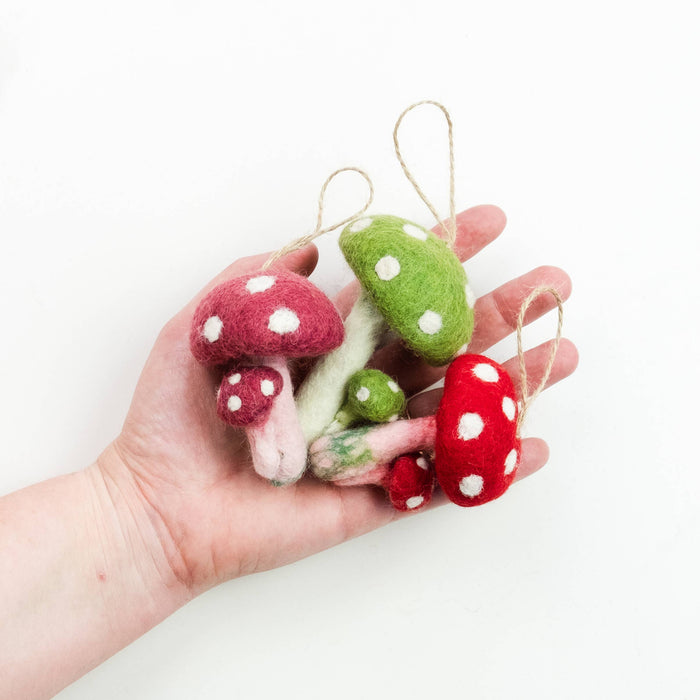 The Winding Road - Felt Mushroom Ornaments