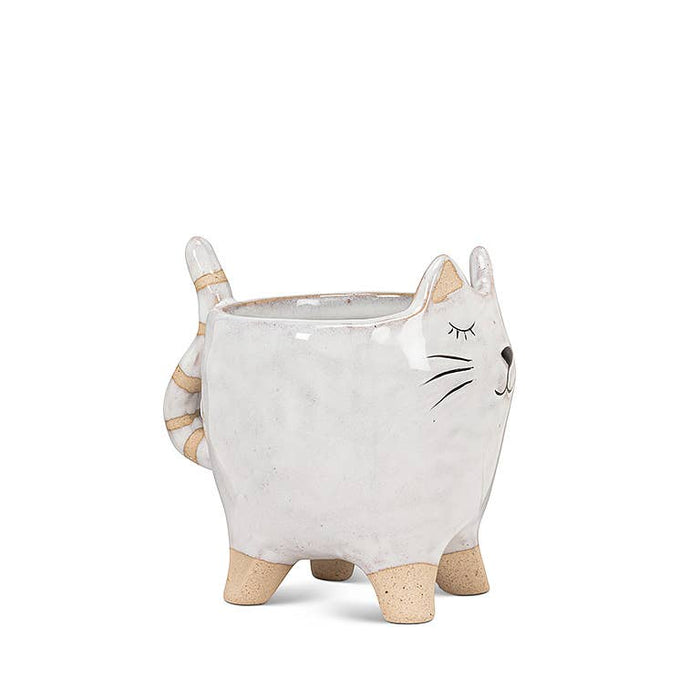 Abbott - Sm Cat w/Tail Planter-4"L