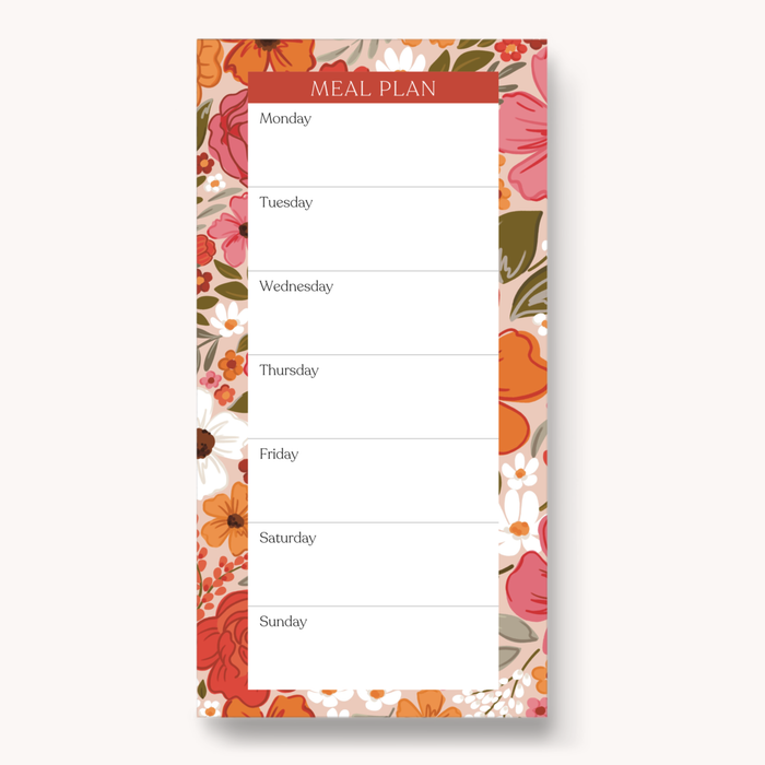 Elyse Breanne Design - Floral Magnetic Meal Plan Notepad