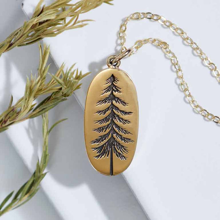 Nina Designs - 18 Inch Oval Pine Tree Necklace