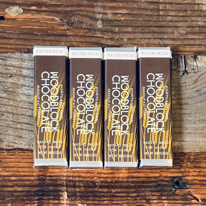 Woodblock Chocolate - Malted Milk: 30 Bar Case