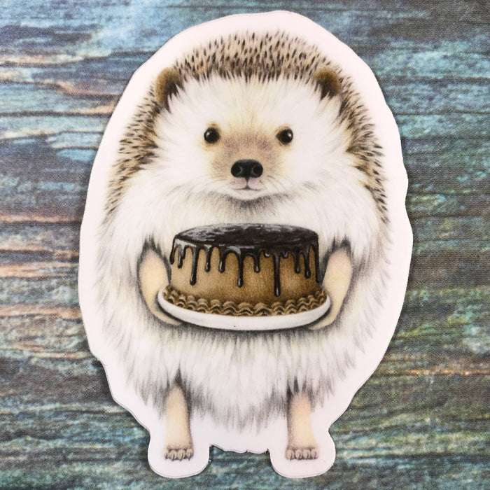 Abundance Illustration Hedgehog with Cake sticker