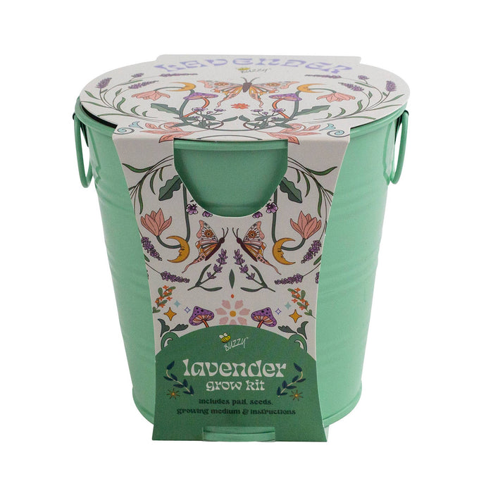 Buzzy Seeds Grow Gifts - Painted Flower Grow Pail – Lavender Indoor Garden Gift