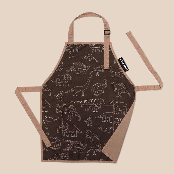 Urban Infant - Little Helper Kids Apron, Washable Cotton/Poly - Dinosaurs