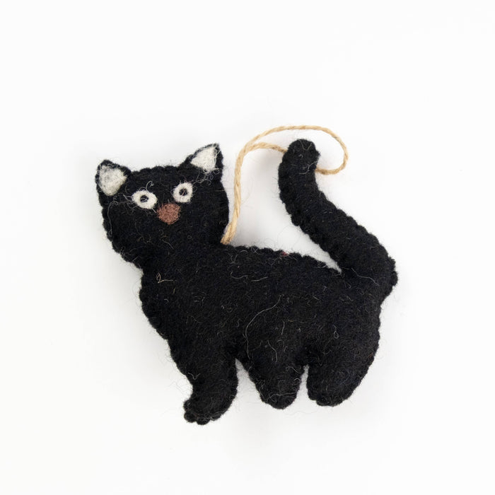 The Winding Road - Ornament - Felt Black Cats - Halloween Decor! NEW!