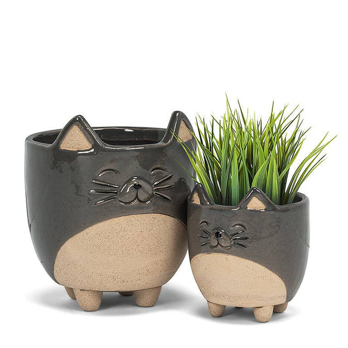 Abbott - Sm Cat on Legs Planter-3" H