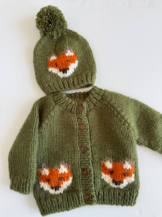 Figgy Friends - Fox Cardigan Baby Kid Fall Sweater Halloween Autumn Toddler