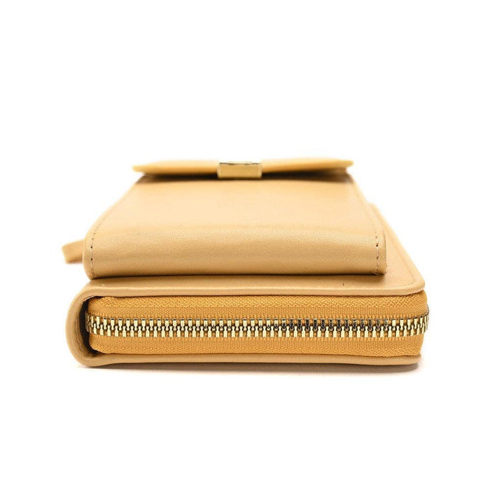 ShieldChic - Solid Color PU Leather Multifunctional Purse Mobile Phone One Shoulder Crossbody Bag