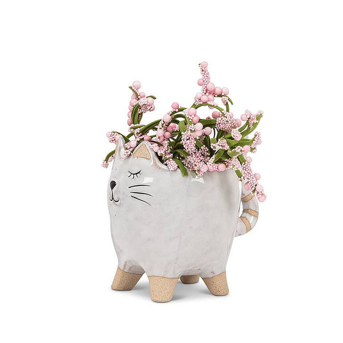 Abbott - Sm Cat w/Tail Planter-4"L