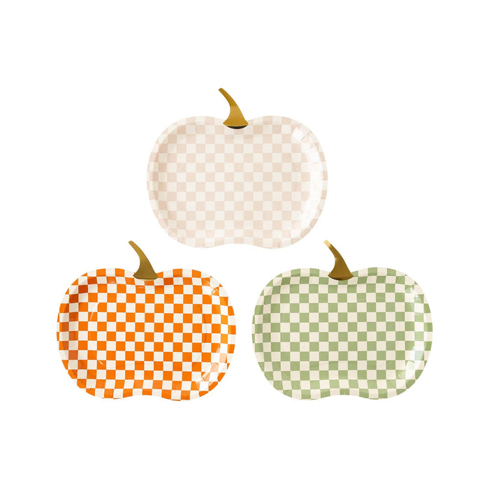 My Mind’s Eye - THP1144 - Checkered Pumpkin Plate Set