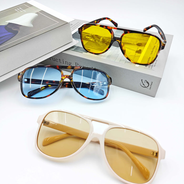ACCITY - Vintage Double Bridge Aviator Sunglasses_CWASG0113