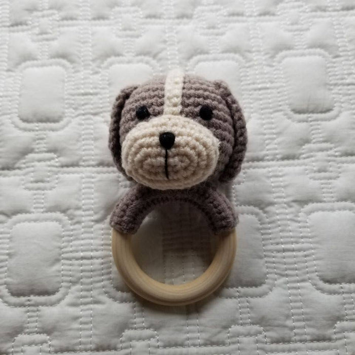 D & C TOYS - Cotton Knit Dog Rattle - Handmade