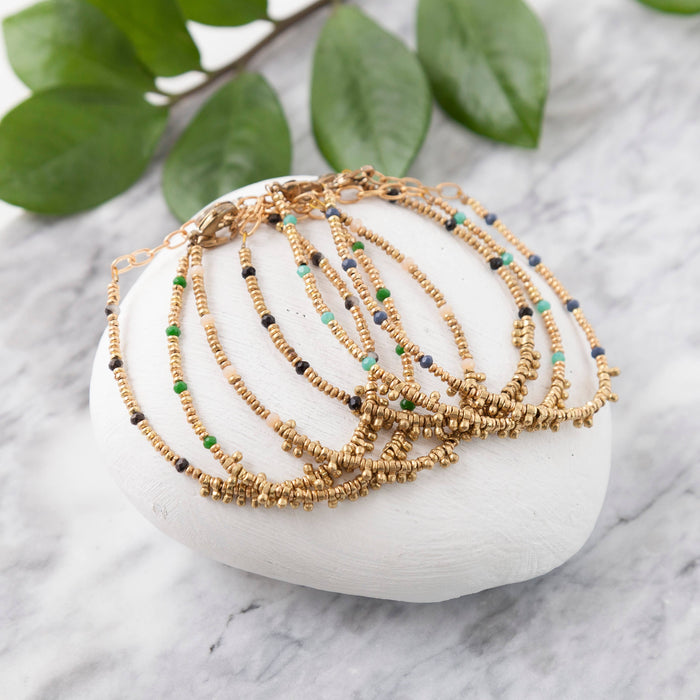 Baizaar - Brass Beaded Clasp Bracelet