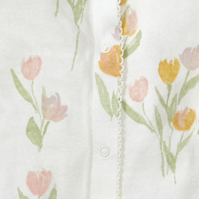 Burt's Bees Baby - Tulip Fields Baby Girl Jumpsuit & Hat Set