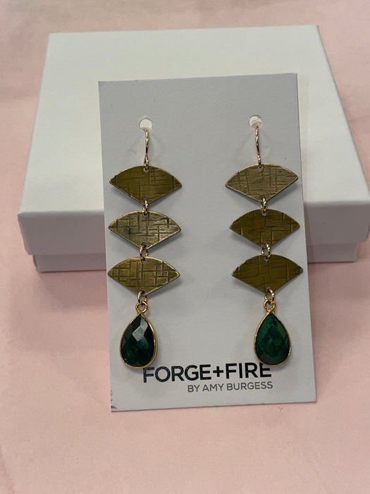 Forge + Fire FUJIKO hammered brass earrings