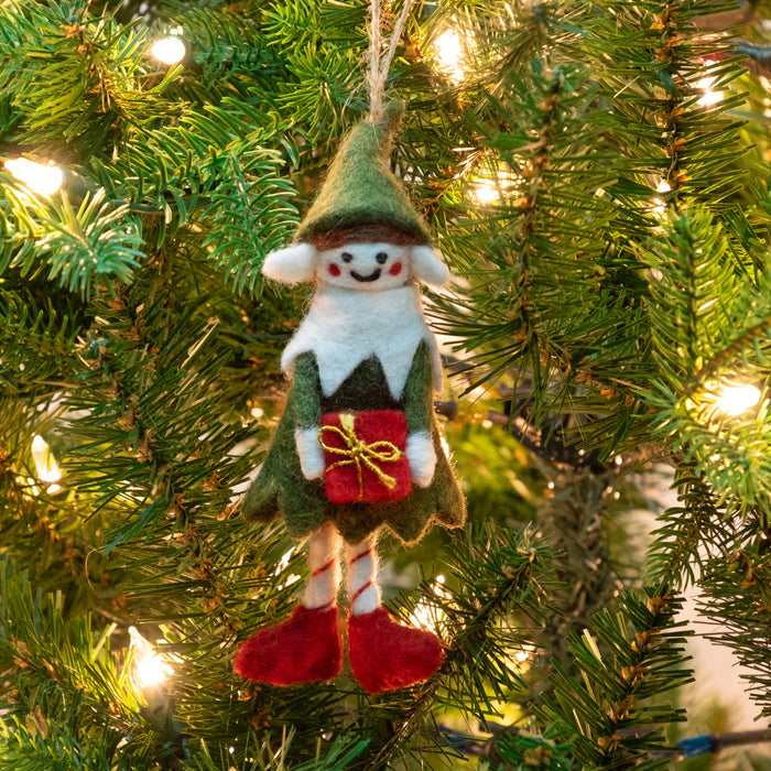 The Winding Road - Felt Elf Christmas Ornaments