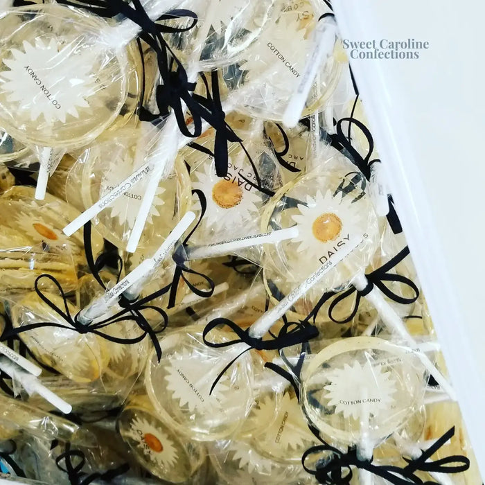 Sweet Caroline Confections - Daisy and Gold Lollipops, Mandarin Orange - VEGAN