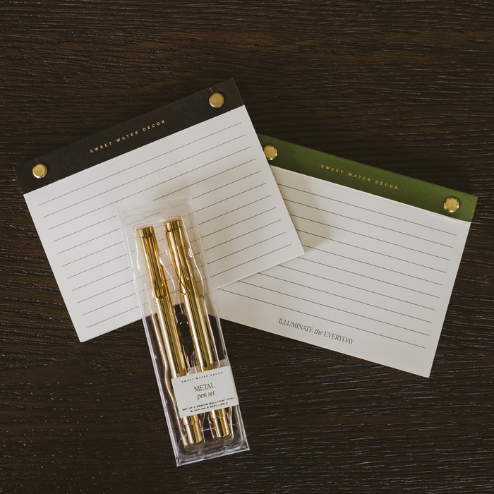 Sweet Water Decor - *NEW* Gold Metal Pen Set - Stationery, Home Decor, & Gifts