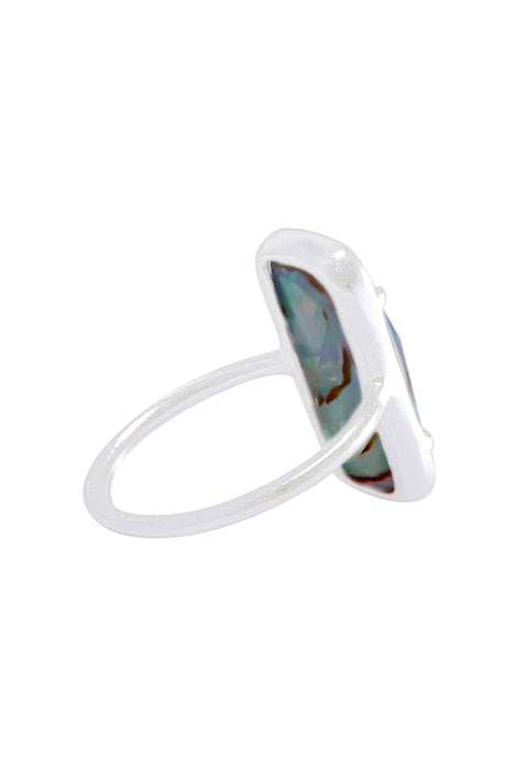 Zoey Simmons Abalone Quartz Rectangle Ring