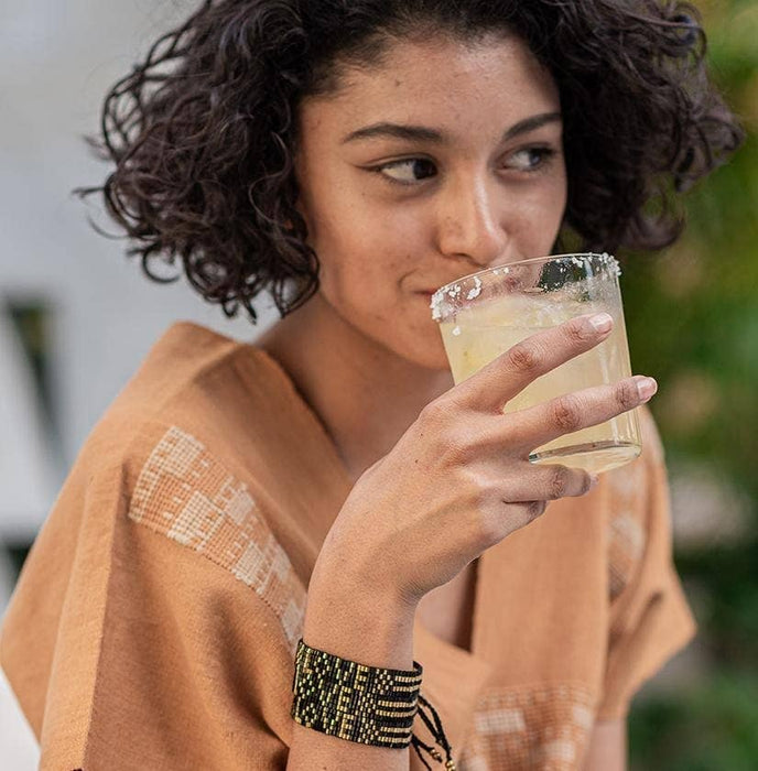 Love Is Project - Seed Bead LOVE Bracelet - Black and Gold