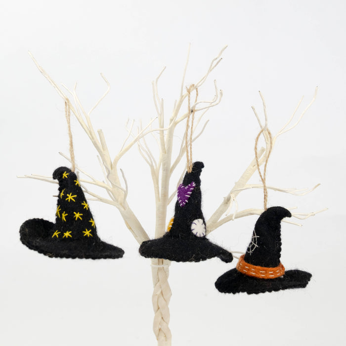 The Winding Road - Ornament - Felt Witch Hats - Halloween Decor! NEW!