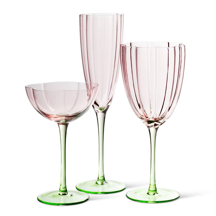 Abbott - Flower Look Wine Glass-8.5"H(13oz)