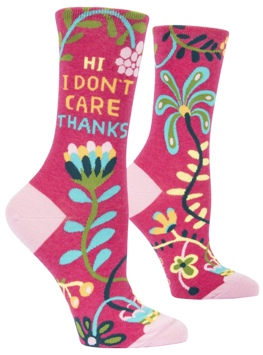 Blue Q - Hi. I Don't Care. Crew Socks
