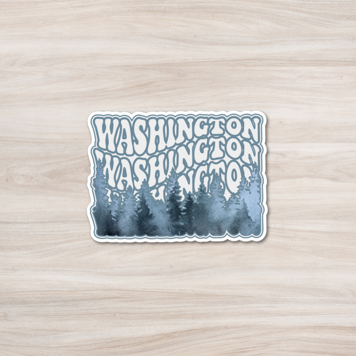 HandCrofted Stacked WA trees Sticker