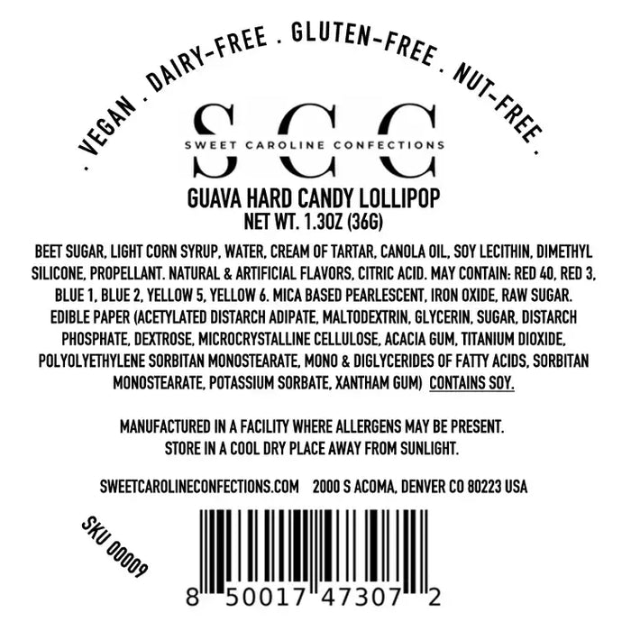 Sweet Caroline Confections - Butterfly Spring Lollipops, Guava, 10/Case- VEGAN