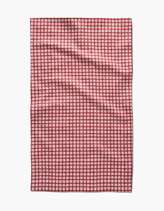 Geometry - Fireside Plaid Red Tea Towel