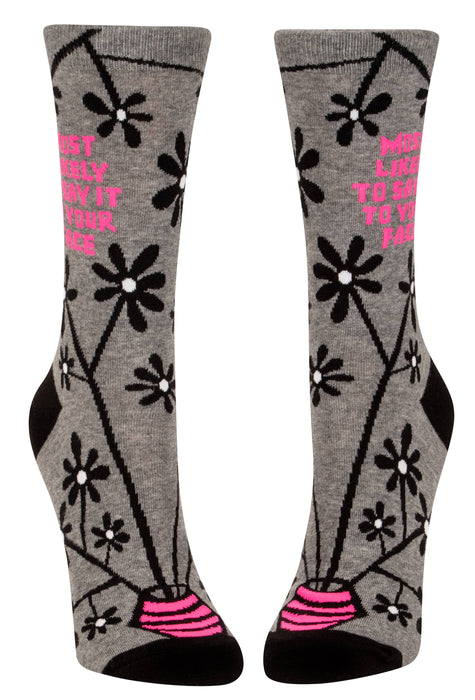 Blue Q - Say It To Your Face Crew Socks