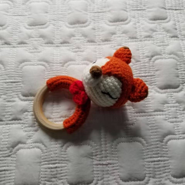 D & C TOYS - Red Fox Hand Crochet Rattle