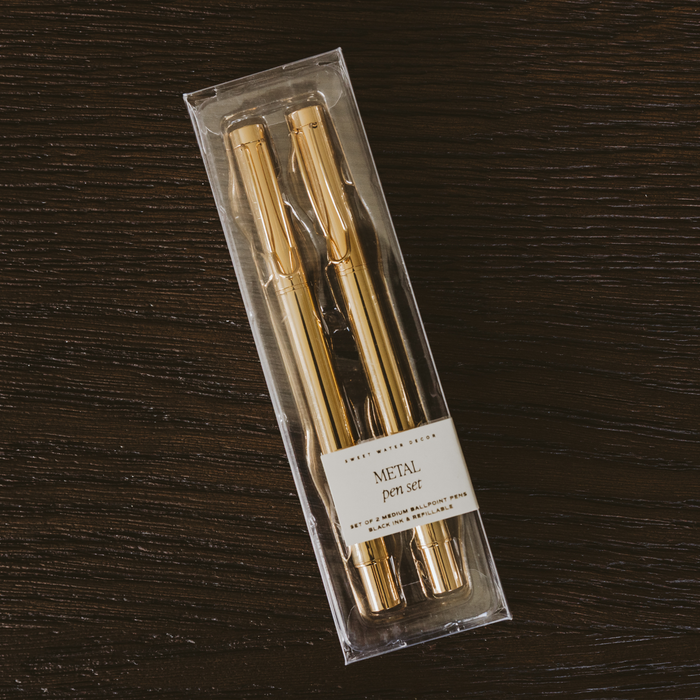 Sweet Water Decor - *NEW* Gold Metal Pen Set - Stationery, Home Decor, & Gifts