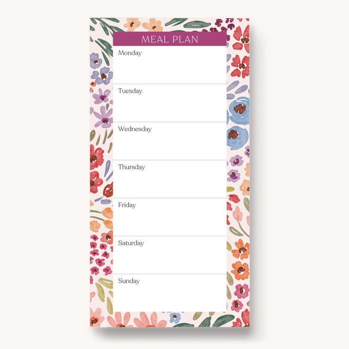 Elyse Breanne Design - Floral Magnetic Meal Plan Notepad