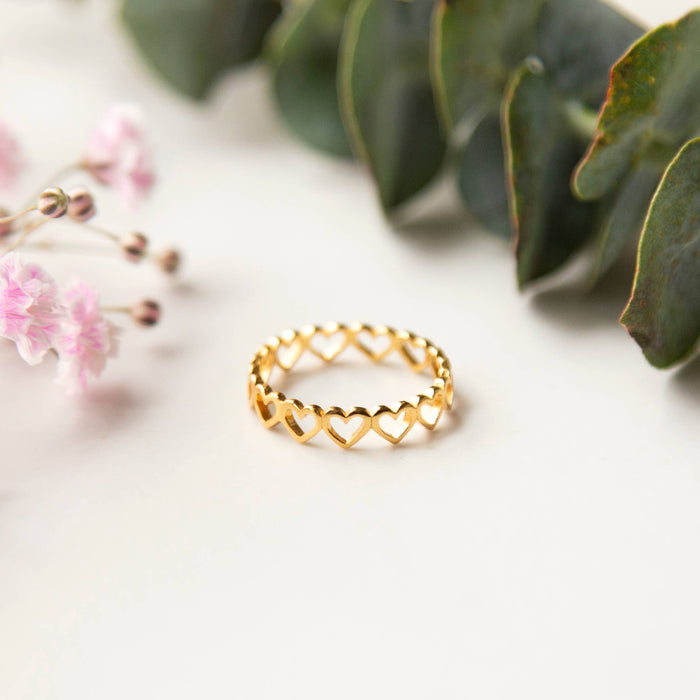 Stowaway Jewelry - Hearts Around Ring (Gold)