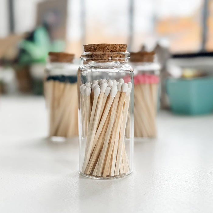 Moonlight Makers - Fancy Safety Matches in 4" Glass Vial - 4 COLORS (MV50)