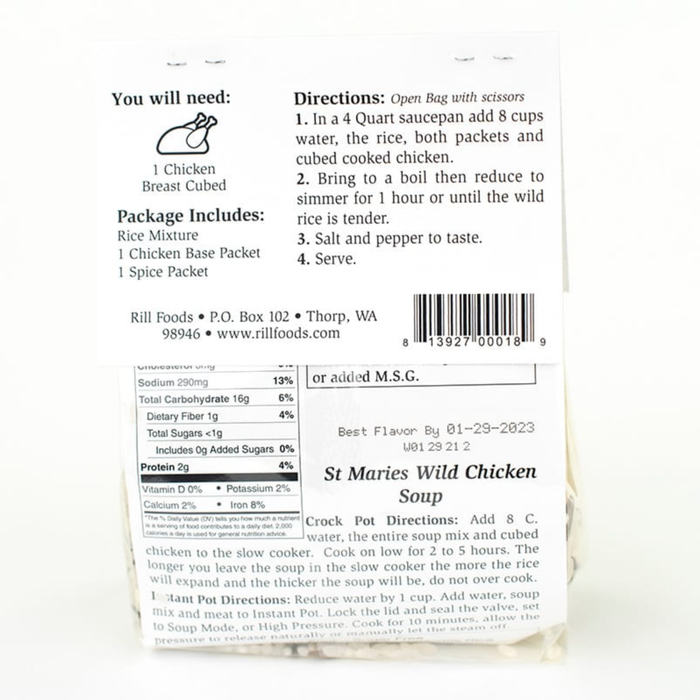 Rill Foods - Large St. Marie's Wild Rice and Chicken Soup Mix