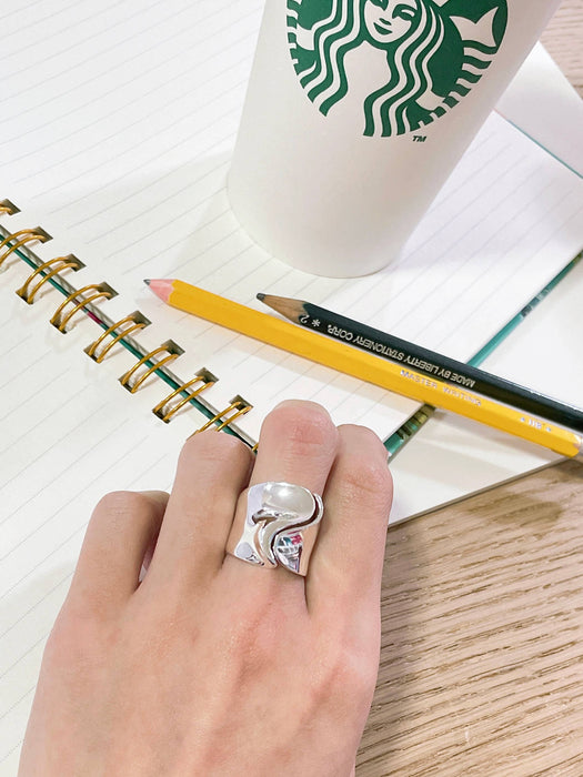 Zoey Simmons - Open Scroll Ring In Silver - SP