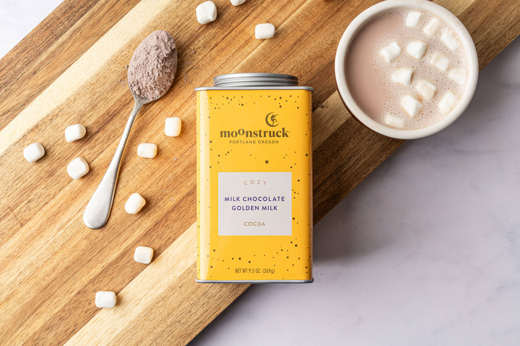 Moonstruck Chocolate Co - Cozy: Golden Milk Chocolate Hot Cocoa Tins