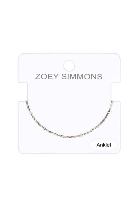 Zoey Simmons - Silver Plated 1mm Bead Chain Anklet