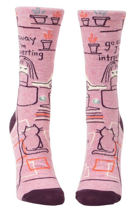 Blue Q - Go Away Introverting Crew Socks
