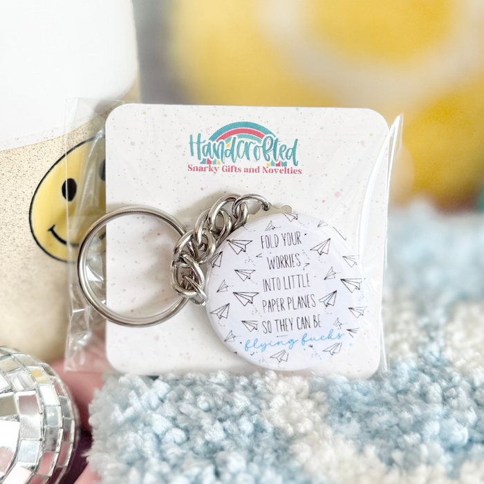 HandCrofted - Flying Fucks 1.5" Keychain