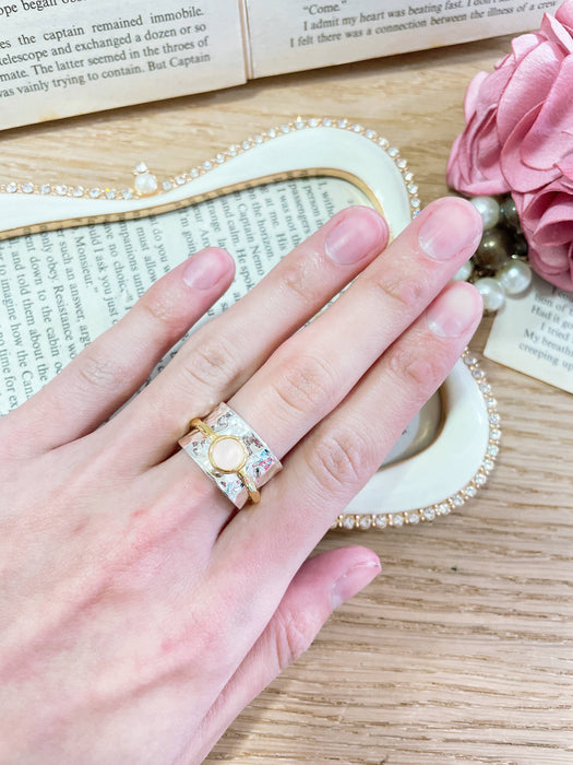 Zoey Simmons - Rose Crystal & Two ToneSpinner Ring - SF